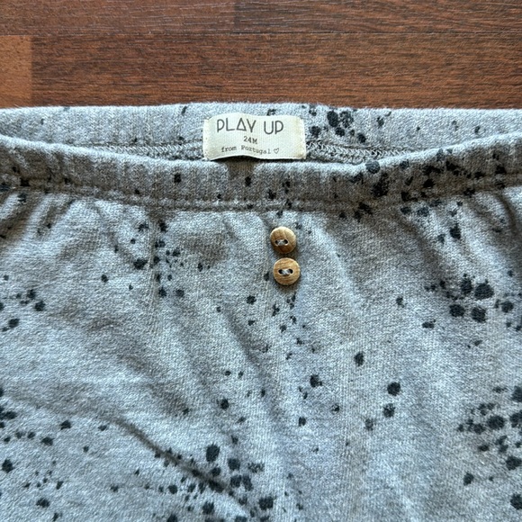 Play Up jogger sweatpants, grey with black dots, 24 months - Picture 2 of 4